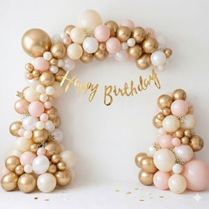 Party Love - 6 Guirnaldas Doradas de Feliz Cumpleaños de 4 Metros, Decoraciones Hechas en China, Modelo 44285 - Product Image 2