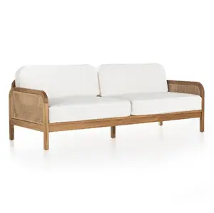 Teak daybed sofa with rattan frame and cushion for relax - Teak wood furniture - Pre Order 1 x 20ft Container Mix Items