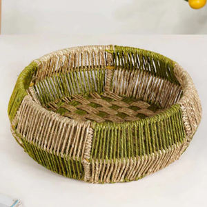 Panier de rangement pour la récolte des fleurs, des fruits, des légumes, des aliments, grand panier en rotin tissé traditionnel avec poignées, forme circulaire - Product Image 6