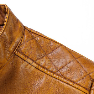 OEM Service Custom Logo Men Leather <b>Jacket</b> with Stand Collar and Front Logo <b>Waterproof</b> <b>Winter</b> <b>Jacket</b>-Best Price - Product Image 6