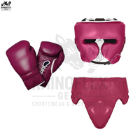 Ensembles de boxe personnalisés pour adultes avec protège-tête et protège-gland en cuir, équipement respirant à fermeture auto-agrippante – Prêts pour l'entraînement