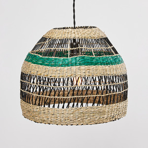 Suspension en jonc de mer noir abat-jour lustres en raphia naturel écologique paille herbe plafonniers suspendus - Product Image 4