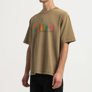 T-shirt oversize à col rond et épaules tombantes imprimé lettres alphabétiques pour hommes 100% coton fabriqué au Bangladesh - Product Image 3