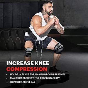 <b>Knee</b> Wraps Weightlifting, 78 Inch Elasticated Powerlifting <b>Compression</b> Bandages Support and Squats Deadlifts <b>Knee</b> Wraps - Product Image 4