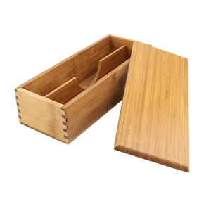 Juego personalizado de acero inoxidable superior, cuchara, tenedor, caja de cubiertos, organizador de palillos de bambú con bandeja de bambú para Cocina - Product Image 4