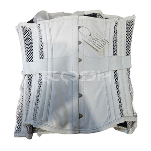 Corsé de Cuero Blanco con Paneles de Malla Transpirable, Corsé Moldeador de Cintura, Ropa de Club, Proveedor de Corsés - Product Image 1