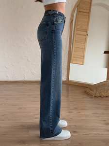 Jeans de Mujer Cómodos de Cintura Media, Mezclilla Elástica de Alta Calidad, Transpirable, Ecológica, Lavada, Estilos Casuales a la Moda - Product Image 6