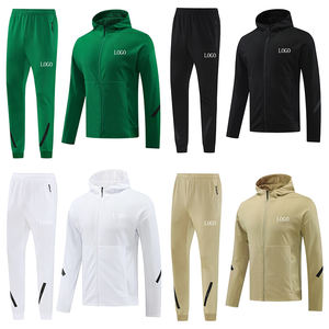 2025 New Spring Autumn Zipper Kapuzen jacke Set Herren Fußball Sport Trainings anzug Club Team Fußball Trainings anzug Hoodie Anzug - Product Image 1
