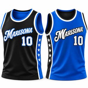 Camiseta de Baloncesto Reversible Personalizada, Sublimada por Ambos Lados, sin Mangas, Transpirable, Ligera, de Malla, 100% Poliéster - Product Image 1