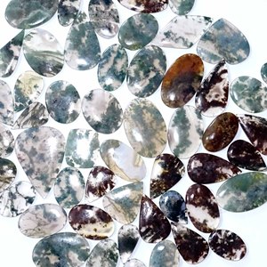 100% naturel mousse Agate lâche mélange de pierres précieuses forme gros Cabochon pierres précieuses lot mousse Agate pendentif fabrication de bijoux approvisionnement - Product Image 2