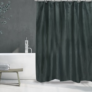SHOWER <b>CURTAIN</b> 180X200CM <b>DARK</b> <b>GREEN</b> S/S RINGS - Product Image 2