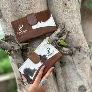 Bất da bò da Ví ly hợp điện thoại phong cách đa Sử dụng phương tây ví cho phụ nữ thiết kế độc đáo ly hợp - Product Image 1