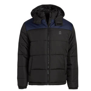 Chaqueta acolchada personalizable de alta calidad para hombre con diseño de burbuja duradero cuello redondo cierre de cremallera patrón de letras para invierno - Product Image 1