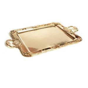 Plateau de présentation de service d'aliments en métal décoratif de table de salle à manger moderne de forme irrégulière pour usage commercial avec logo personnalisé - Product Image 3