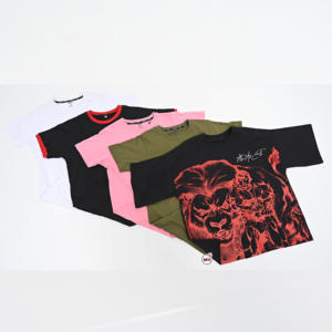 Personalizado en blanco con patrón de mezcla elegante camiseta transpirable logotipos personalizados 100% algodón jersey streetwear High Street - Product Image 4