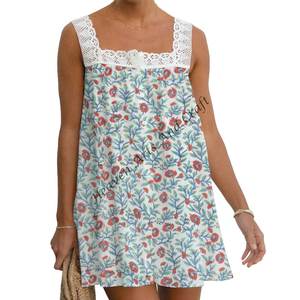 Bohemian Ethnic Indian Vintage Cotton Sleeveless <b>Dress</b> Resort Wear Beach <b>Dress</b> Floral Ladies Elegant Dinner Gown Sleeveless Girl - Product Image 6