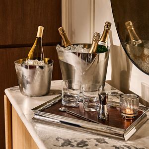 Bandeja de Servicio Rectangular de Madera de Lujo Moderno con Marco de Acero Inoxidable, Decorativa para Café, Desayuno, para Uso en el Hogar y Hoteles - Product Image 6