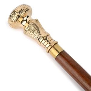 Canne de marche en bois, canne de marche artisanale avec poignée en laiton, canne de marche pour hommes et femmes, canne en bois artisanale - Product Image 1