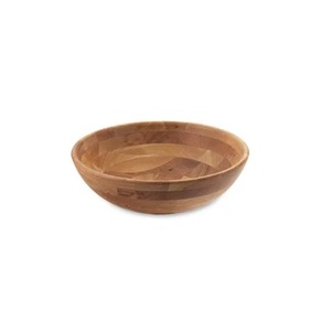 Tazón de madera Natural con esmalte impreso para el hogar, tazón de servicio de madera redondo para cocina, precio barato - Product Image 3