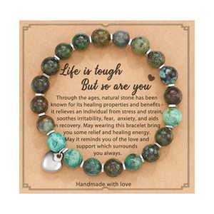 Ngựa Vằn màu hồng Vòng đeo tay con gái món quà Rhodolite Châu Phi Turquoise Rose Quartz Vòng đeo tay màu hồng zebr Vòng đeo tay - Product Image 2