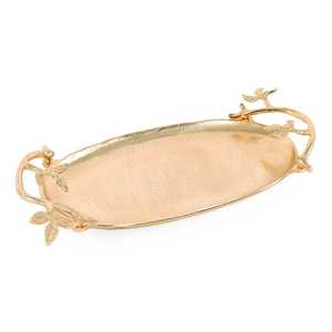 High Quality Gold Aluminum Metal Decorative Handle <b>Tray</b> Hotel Table <b>Perfume</b> Vanity <b>Tray</b> Home Decor Oval Serving <b>Trays</b> - Product Image 6