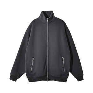 Chaqueta con Cuello Alto y Doble Cremallera de Proveedores Personalizados, Sudadera con Cremallera de Forro Polar de 360g, Chaqueta Holgada Unisex con Cuello Alto - Product Image 3