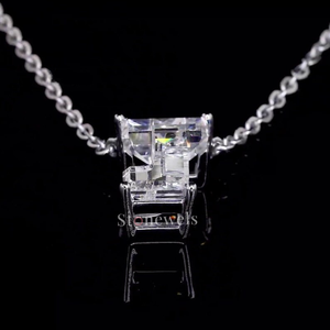 Colgantes de joyería fina de plata Unisex con chapado en oro HPHT Lab Grown DEF VVS VS J Letter Diamond IGI Certificate Rodio plateado - Product Image 3