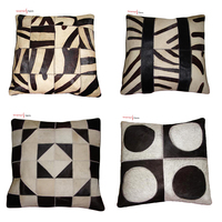 Housse de coussin en fourrure douce et moelleuse à imprimé animal, en cuir de vache véritable, qualité supérieure, fabriquée en Inde, pour la décoration intérieure