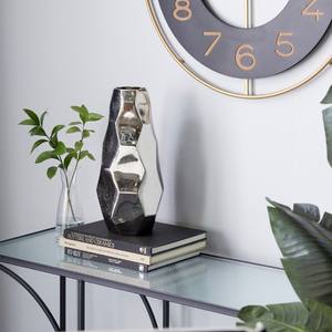 Vase décoratif géométrique en métal aluminium argenté ou vase décoratif géométrique en métal aluminium argenté déco - Product Image 2