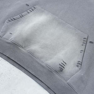 Sudadera con capucha de lona de algodón 100% de peso pesado de alta calidad para hombre 400 Gsm otoño desgastado ácido lavado diseño esencial sólido abrigo de invierno - Product Image 3