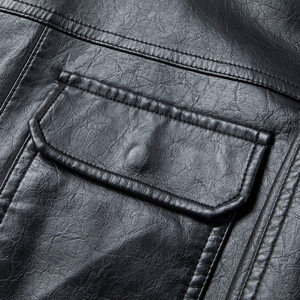 Veste décontractée pour homme en cuir véritable de haute qualité, vente en gros, mode streetwear, longue veste noire teinte, veste d'hiver pour homme - Product Image 3