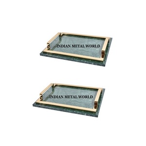 ร้อนขายรูปทรงสี่เหลี่ยมแข็งหินอ่อนขนมให้บริการถาดออกแบบขนาดใหญ่หินอ่อนสีขาวถาดอาหาร - Product Image 5