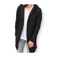 Cardigan d'hiver oversize pour homme 100% laine noire, col en V, double boutonnage, tricot tendance à col roulé, fabriqué en Turquie