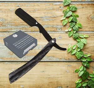 Rasoir professionnel en bois The Warrior pour barbier à bord droit-Shavette à gorge coupée de qualité salon - Product Image 5