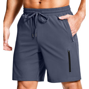 2025 Men's Athletic Quick Dry Workout <b>Shorts</b> <b>with</b> <b>Zipper</b> <b>Pockets</b> 4-way Stretch Fabric Sports <b>Shorts</b> for Gym Running - Product Image 1