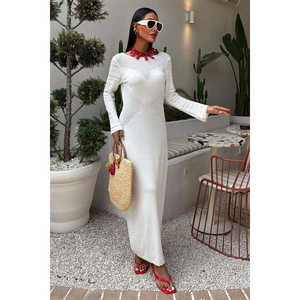 เดรสไหมพรมคอกลมลายฉลุ รุ่น 2861 ระบายอากาศได้ดีและเข้ารูปตามธรรมชาติ - Product Image 1