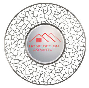 Vente chaude Argent Fini Plateau De Service Alimentaire Conception Martelée Forme Ronde En Aluminium Métal Chargeur Fini - Product Image 2