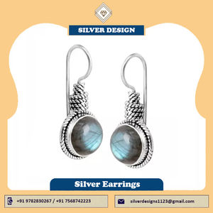 Elegant Blue Flash Labradorite Gemstone <b>Earrings</b> Wholesale Lot 925 Sterling Silver Natural Labradorite Handmade <b>Earring</b> Jewelry - Product Image 2