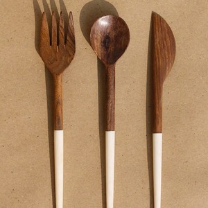All Natural Finished Kitchen Wooden Flatware Tableware Cutlery Set Dinner Utensil Set Including <b>Spoon</b> - Product Image 4