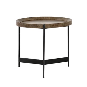 Nouveaux meubles artisanaux en acier inoxydable or Footcaps jambes chambre Table d'appoint de chevet avec dessus en bois fini noir - Product Image 2