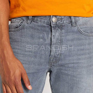 กางเกงยีนส์สีพื้นขายาวออกแบบโลโก้ได้ตามต้องการ - Product Image 5