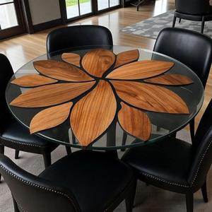 42 Inches Epoxy Dining <b>Table</b> <b>Top</b> for Home Furniture Decor I Resin <b>Wood</b> Office <b>Table</b> I Round Hallway <b>Table</b> <b>Top</b> with Royal Look - Product Image 1