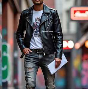 Chaqueta de cuero Fabricante de diseño personalizado para diseñadores Hecho a pedido Chaqueta de cuero Fabricante de moda - Product Image 1
