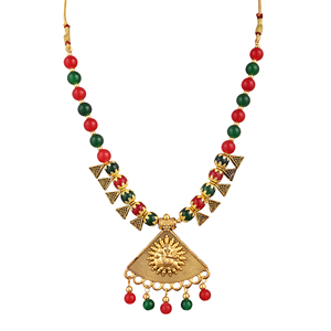 Triangle Ganesh oxydé avec agate vert bordeaux pour les mariages - Product Image 3