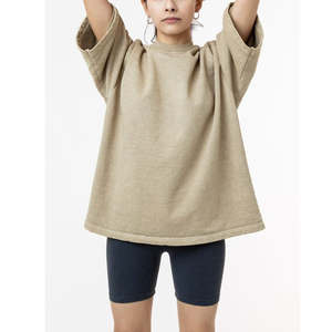 100% algodón de gran tamaño Drop Shoulder Ladies Wear camisetas de manga corta transpirable de moda personalizada mujeres Tops Bangladesh - Product Image 3