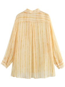 Chemisier décontracté solide léger pour femmes pour le printemps été 2024 coupe régulière à manches longues bouton débardeur 100% coton respirant - Product Image 5