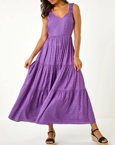 Summer New Arrival Rayon Solid <b>Purple</b> Solor Summer Long Sleeveless <b>Dress</b> Light and Airy <b>for</b> Effortless Beach and Vacation Looks - Product Image 1