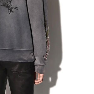 2025 Made in Pakistan Rhinestone Full Zip up Pullover Sudaderas Heavyweight Letters Bordado Sudadera con capucha - Product Image 3