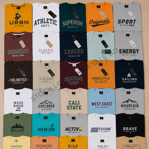 T-shirts imprimés avec logo et étiquette personnalisés pour hommes et femmes, collection été, lot en stock, expédition immédiate, vente en gros, t-shirts unisexes en provenance du Bangladesh - Product Image 3