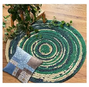 Finest Quality home round Braided jute rugs natural fiber jute round rugs living room carpet creative design Made in India